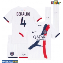 Paris Saint-Germain Lucas Beraldo #4 Auswärts Trikotsatz Kinder 2025-26 Kurzarm (+ Kurze Hosen)